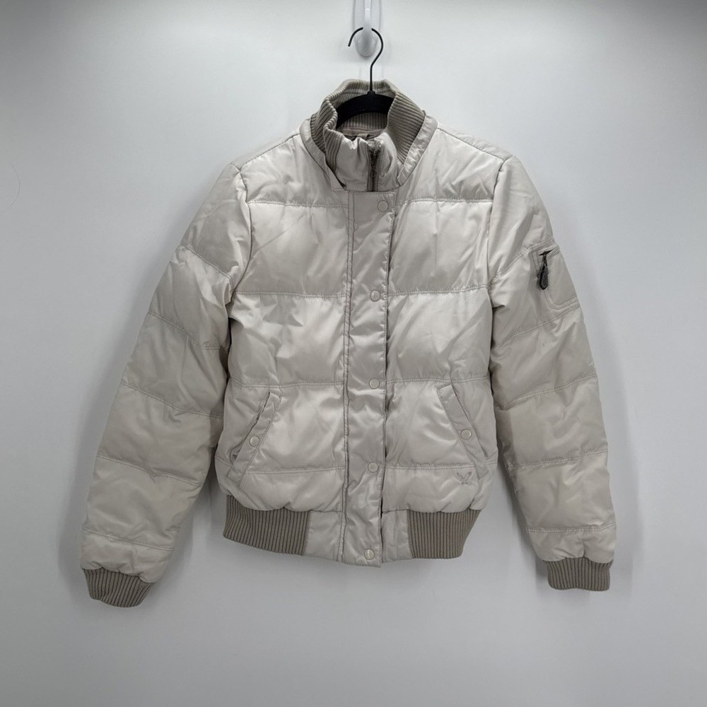 Vintage American Eagle Outfitters off-white women's feather down puffer jacket M